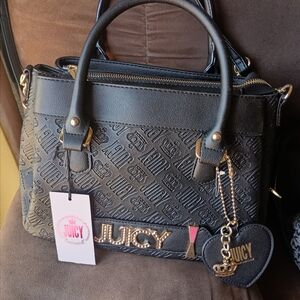 Juicy Couture black w gold hardware cross body bag or CLUTCH absolutely gorgeous